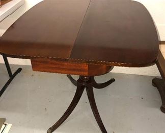 Game table with top flipped open - 32” square (both sides of too are wood - one side is just darker  than the other) 