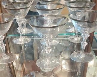 Crystal Stemware with Silver Rim