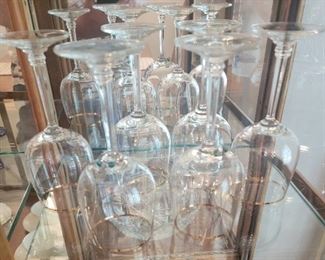 Crystal Stemware with Gold Trim