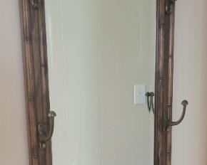 Mirror with hooks for Hats or Scarves
