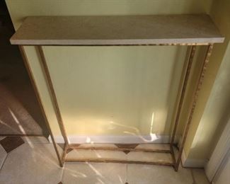 Brass Entry Table with Marble Top