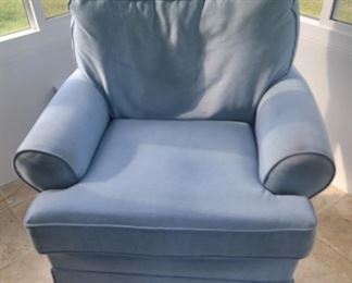 Blue Swivel Rocker Arm Chair