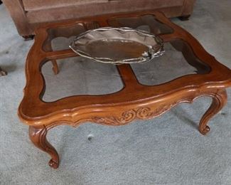 Mahogany Glass Top Coffee Table