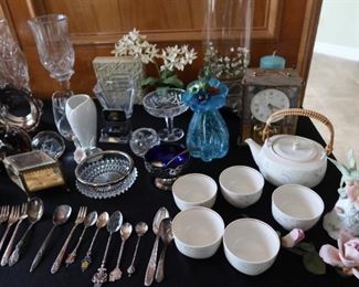 Crystal - Silverplate - Sterling Silver - Porcelain Flowers