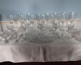 Antique Crystal Goblets and Wine Glasses - Over 100 years Old