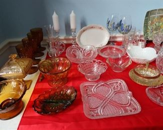 Vintage Amber Glass - Vintage Pressed Glass