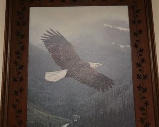 Wooden - Hand Carved Eagle Bible Verse Picture