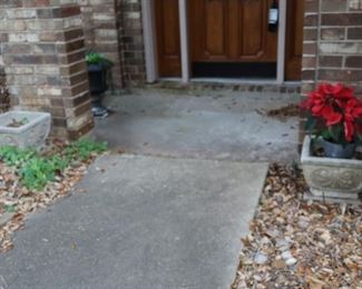 Pair Concrete Flower Pots