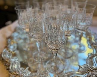 $280 Galway Irish Crystal 7.5" high wine goblet set of 13, plus a 14th that has a slight flea bite.