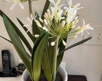 $50. Faux Agapanthus and ceramic pot