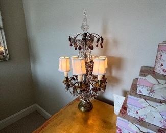 $380. Pair of wired Girondelle style antique lamps.  27.5"h.  