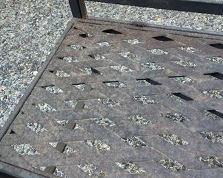 close up of bench seat detailing to allow water to drain and add some interest to the seat.