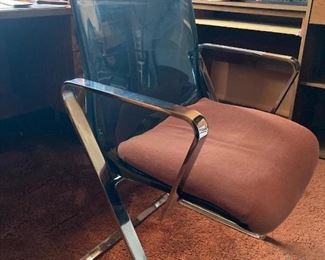 Chrome and plastic desk chair