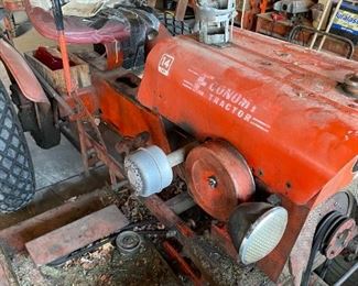 "Economy Tractor" 14 HP w/ 50"? mowing deck, Snow Plow Blade, Chains, Headlights! misc. 