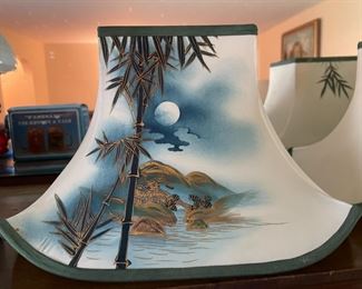 Awesome Silk Lamp Shade--Hand Painted One of a Pair--Sold Separately --Did I say Awesome?