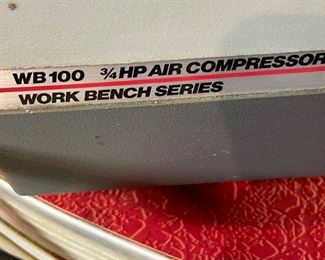 IngersolL-Rand Air Compressor 
WB-100  3/4 HP AIR COMPRESSOR, WORK BENCH SERIES 