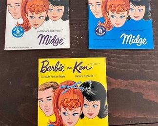 Vintage Mattel Barbie and Ken “Midge” Inventory Booklets 