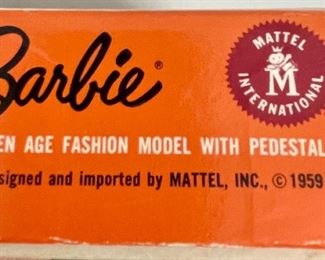 Vintage 1959 Barbie Doll w/Pedestal, No. 850