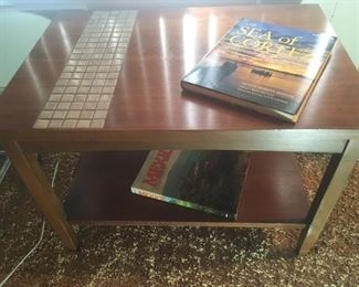 Tile inlaid small coffee table
