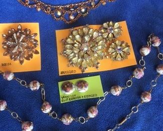 Rhinestone jewelry & Venetian-Murano glass beads