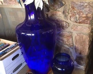 Large & smaller Pilgrim glass vases