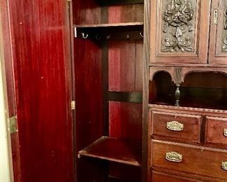 Beautiful Wardrobe with All Original Hardware, separates into 3 Parts and a Removeable  Crown Moulding