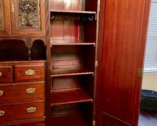 Beautiful Wardrobe with All Original Hardware, separates into 3 Parts and a Removeable  Crown Moulding