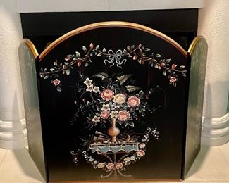 Black Painted Fire Screen