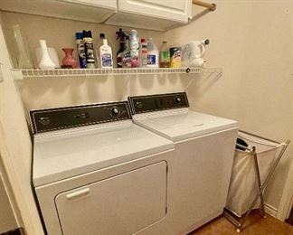 Maytag Washer & Dryer, Cleaning Supplies, Dual Laundry Basket