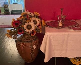 Large Ceramic Vase with Sunflower stems sold separately