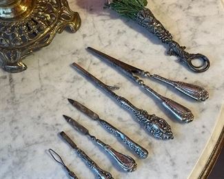 Vintage Personal Care Items with Sterling Handles