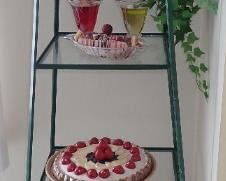 IRON AND GLASS ETAGERE SHELF