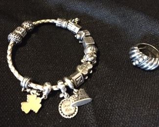 Pandora bracelet, sterling ring