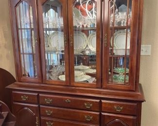American Drew 2 piece China Cabinet (lighted)     5 drawer 2 cabinets                                                                                           62"W 19.25"D 88"T                                                                                            $300.00