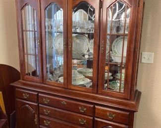 American Drew 2 piece China Cabinet (lighted)      5 drawer 2 cabinets                                                                                           62"W 19.25"D 88"T                                                                                            $300.00                                                                                                                                       