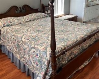 Ethan Allen Queen Bedroom set: Bed w Temperpedic mattress (clean), Dresser w mirror, Chest & Desk.                      Chest of Drawers: 39" W 19.25"D 55.5"T                                         Dresser: 56.25"W 20.25" D 34.25" T w/o mirror                            $800.00 for (4) pieces and mattress.