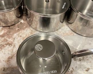 Mauviel Cookware 4 pots with lids in Excellent condition!