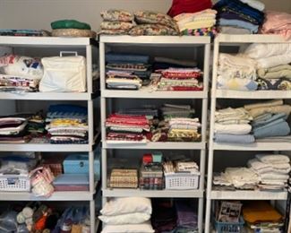 Craft Room: Sewing machine, Patterns, Fabric, sewing boxes and much more