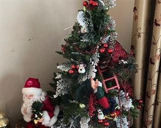 Beautiful Santa Christmas decoration on log