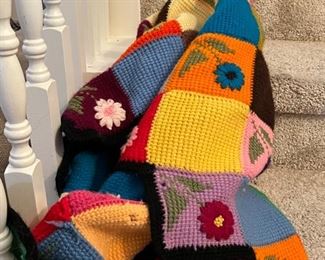 Hand-crocheted afghan
