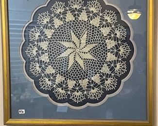 framed doily