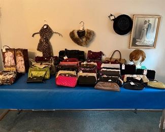Purses, doll and fur collars 