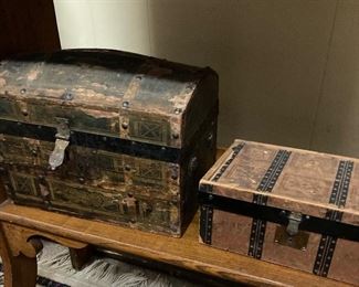 Old doll travel chests
