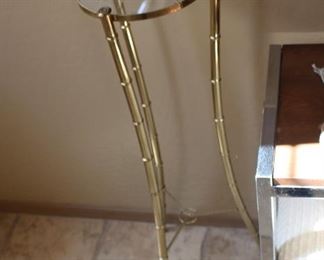 Holywood Regency MIdcentury table - brass bamboo legs