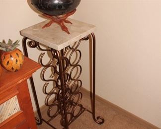 Marble/stone top table with wine holders