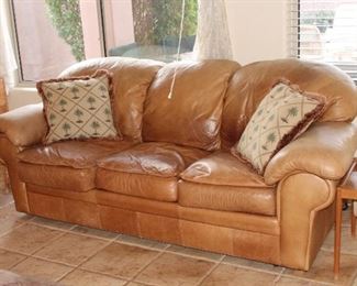 Leather sleeper sofa 