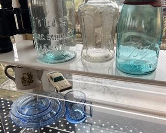 Old blue fruit jars 
U Save it Jar