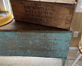 Advertising wooden crate