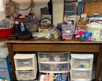 Sewing motions and materials 