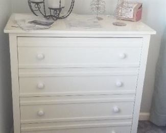 Contemporary white 4-drawer dresser 38" wide x 41" tall